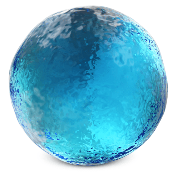 Specialty Fluid - blue rippled shining sphere