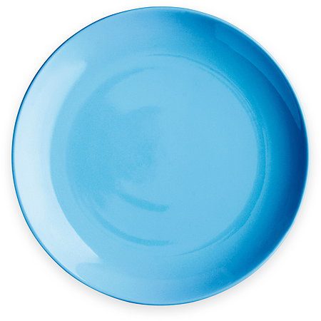 Blue Ceramic Plate with Shiny Glaze