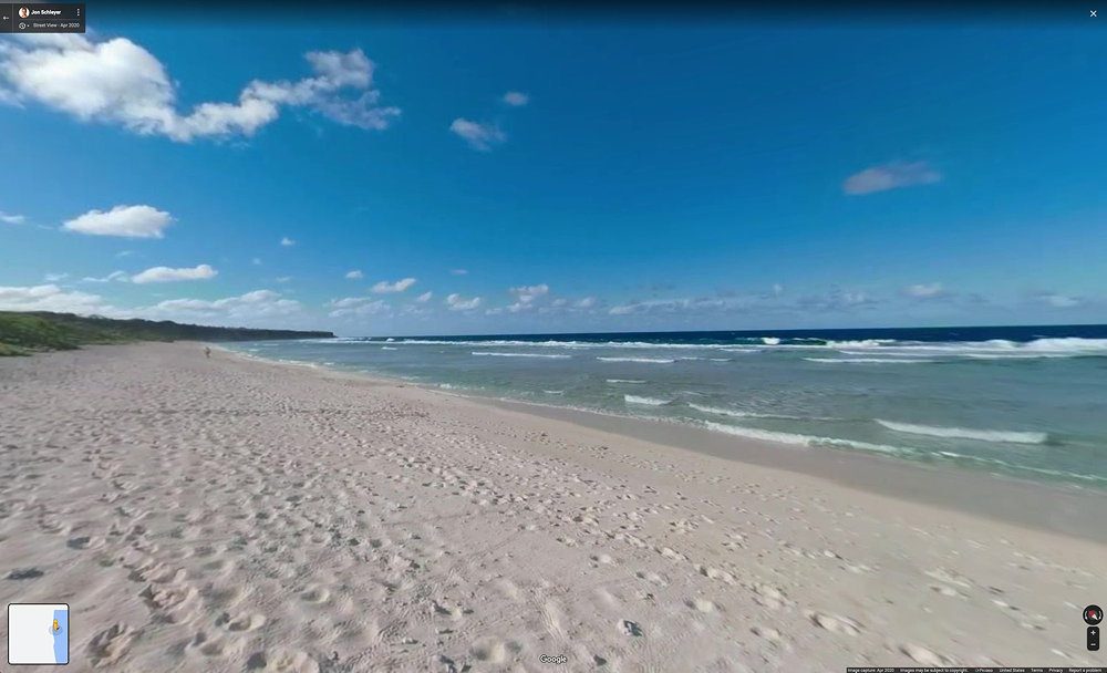 Google Street View of Henerson Island Beach with No Plastic