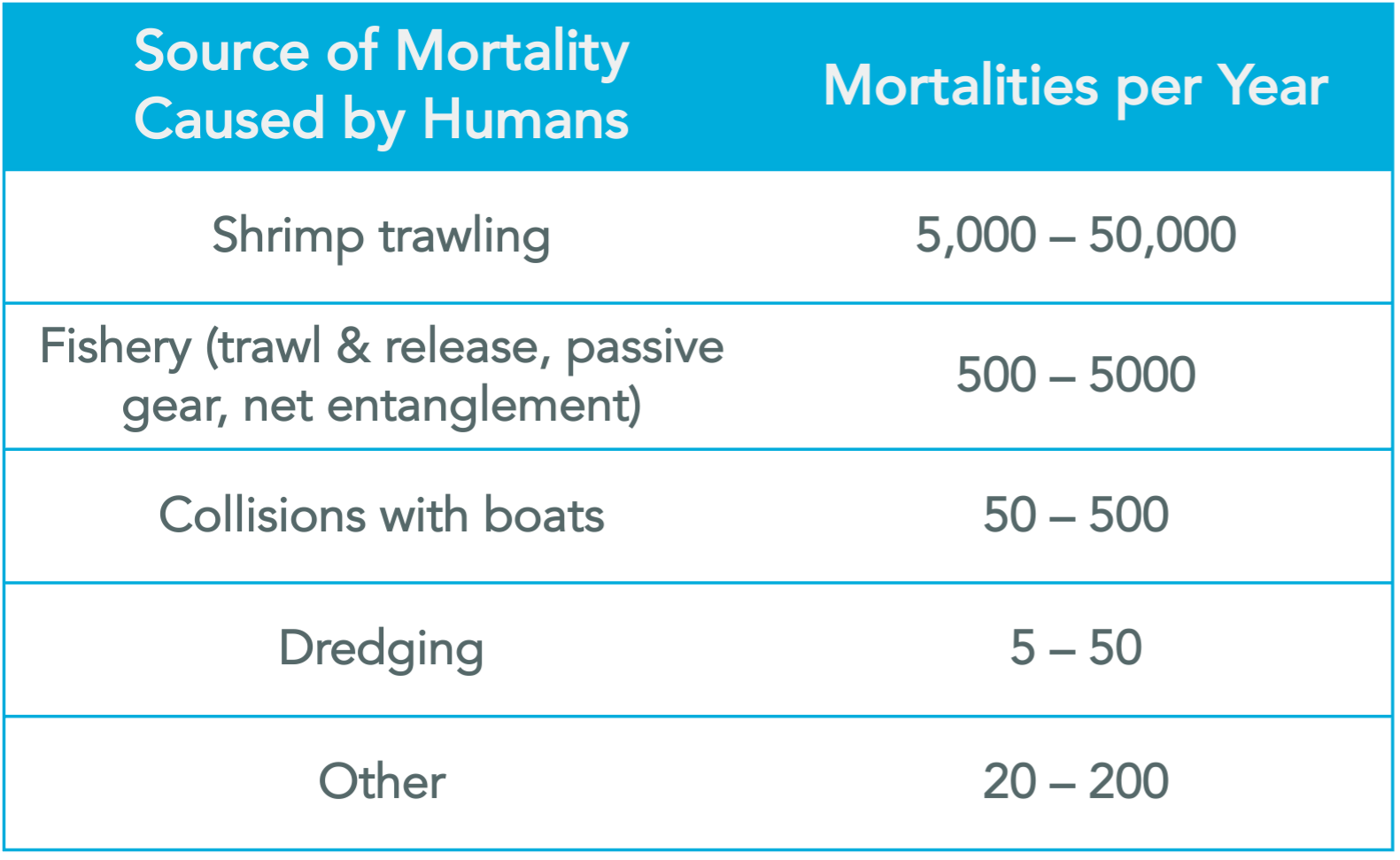 Sources of Human Caused Turtle Mortality
